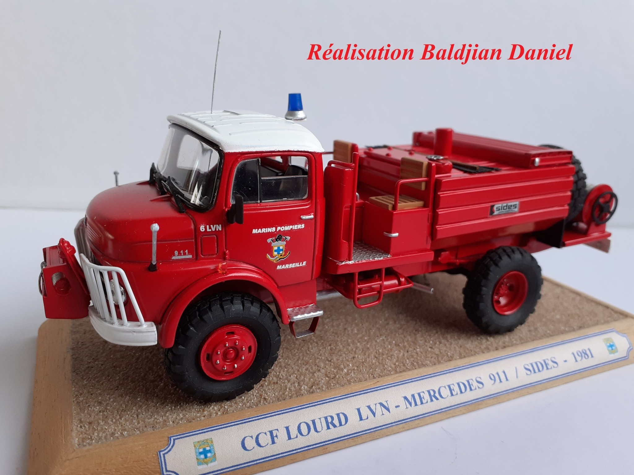 OPO 10 - Camion Pompier 1:43 Citerne ACMAT TPK 4x4 Marins Pompiers Marseille - PB127