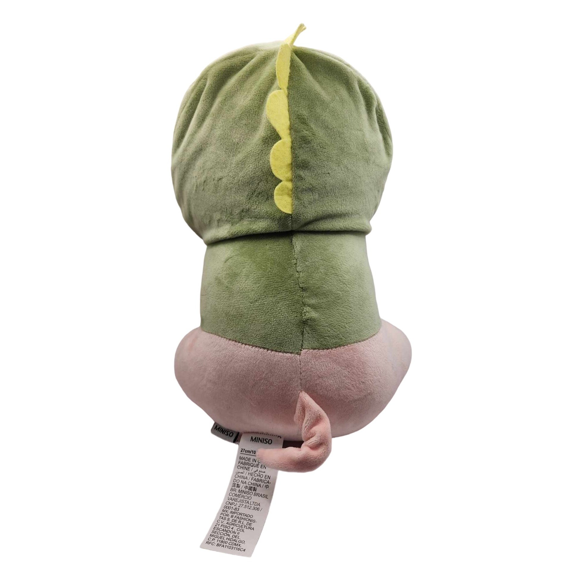 Miniso Sitting Pig With Dinosaur Hoodie Cute 11 Inches Plush