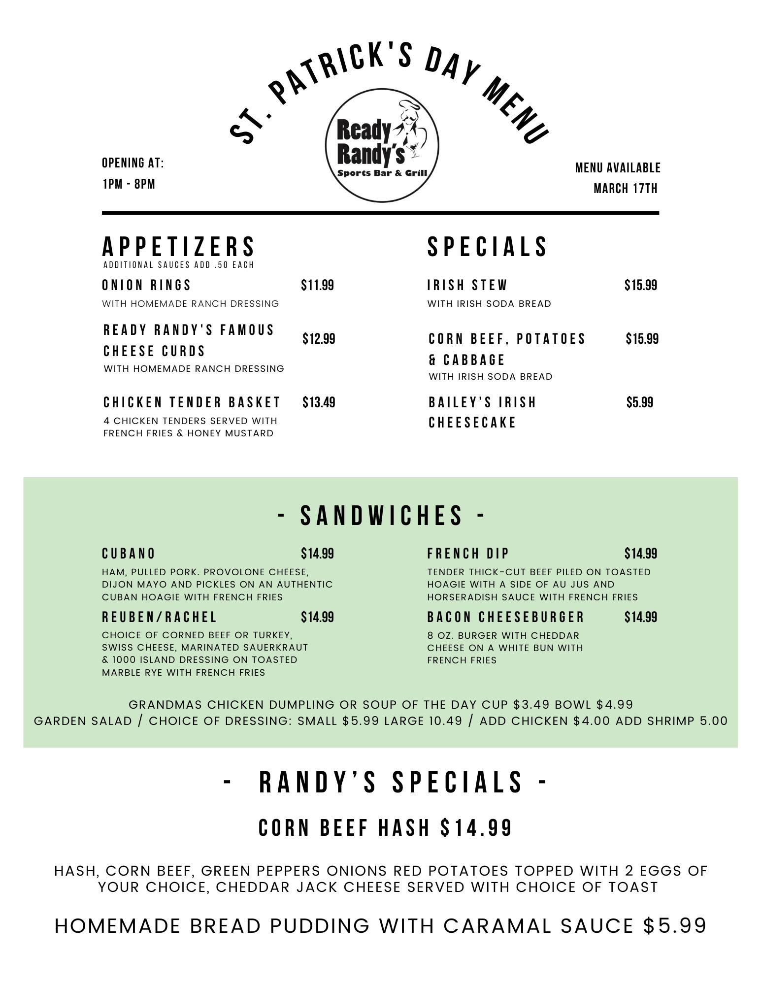Ready Randy's Sports Bar & Grill | New Richmond WI