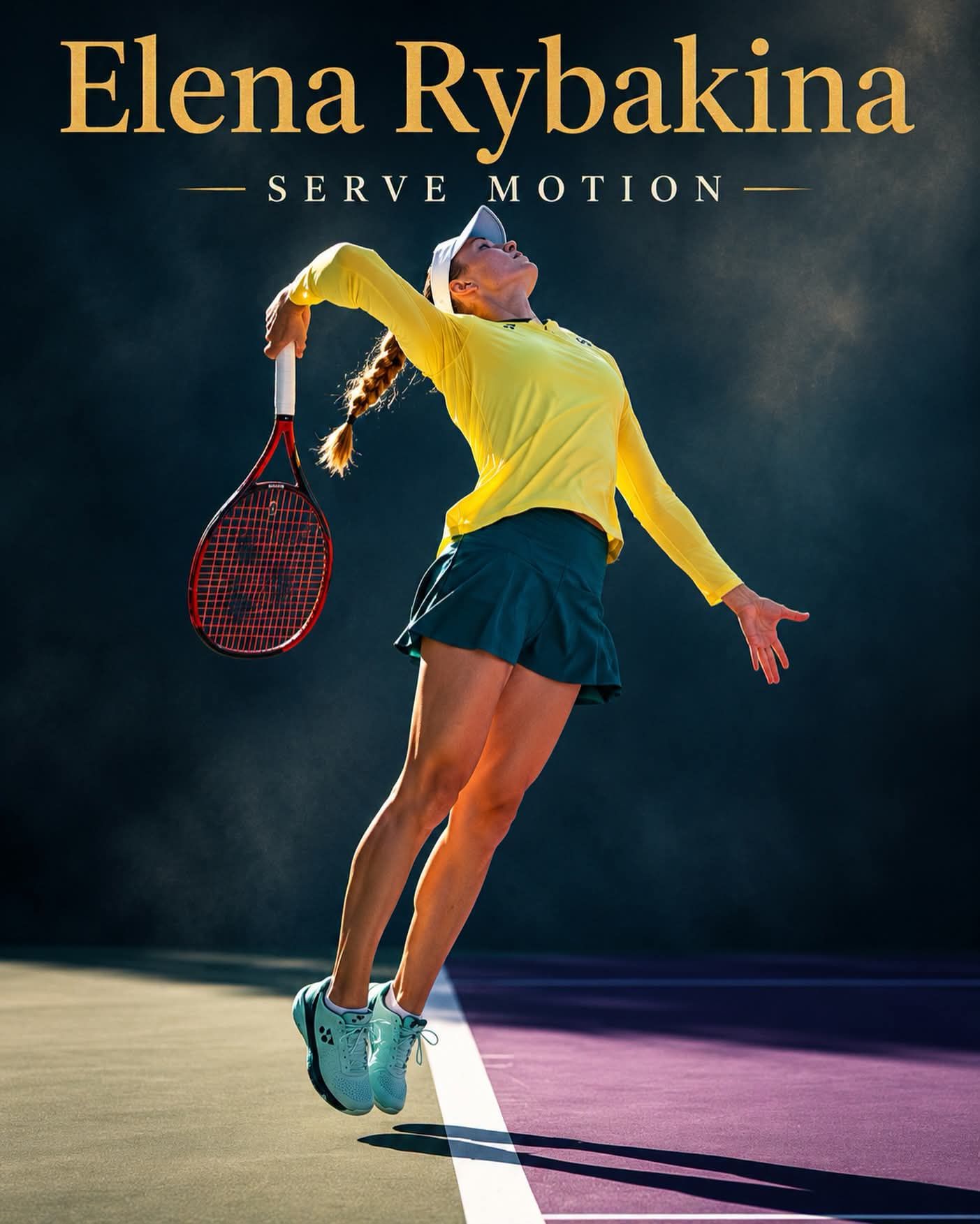 Elena Rybakina's efficient tennis serve technique