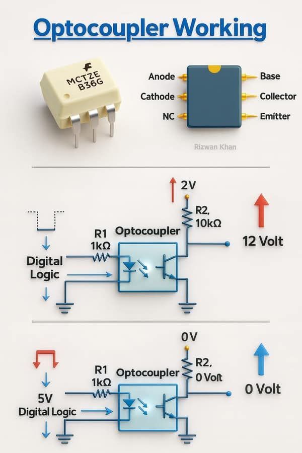 Electronics Craftsman | How an optocoupler works, an electronic ...