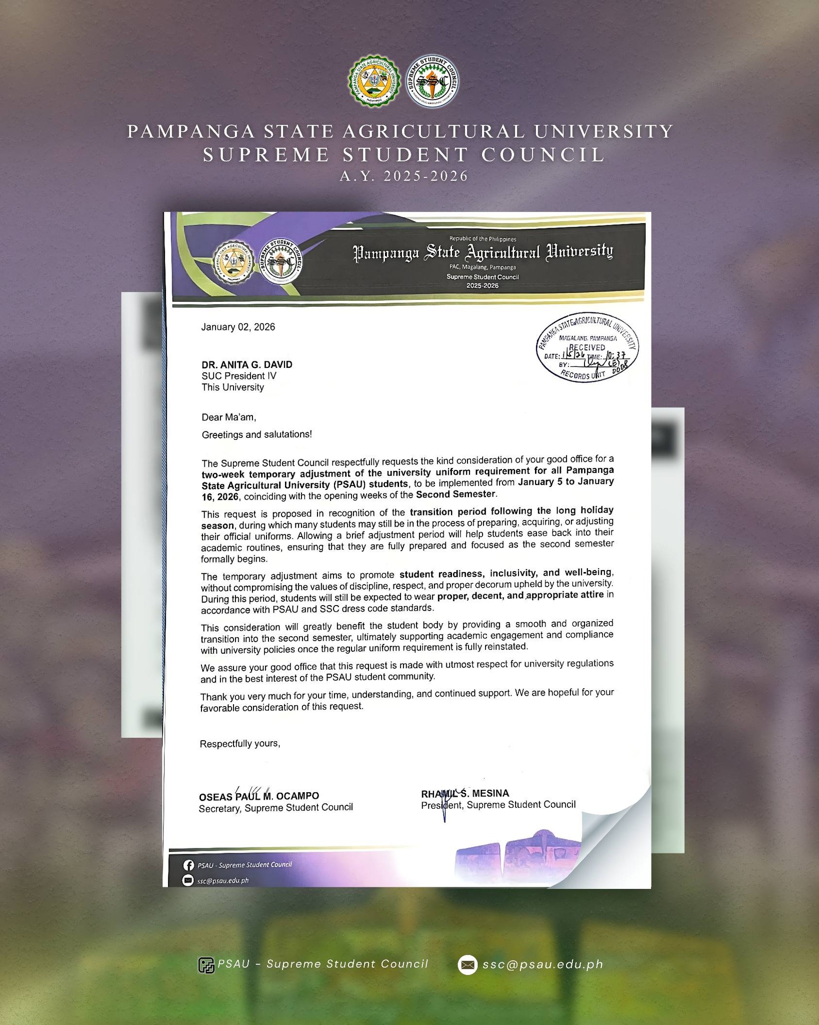 PSAU - Supreme Student... - PSAU - Supreme Student Council