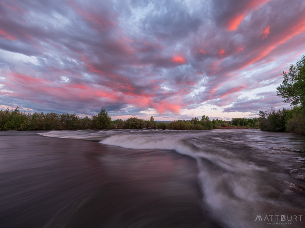 Matt - A raging river and an epic sunset. Just caught the tail end of ...