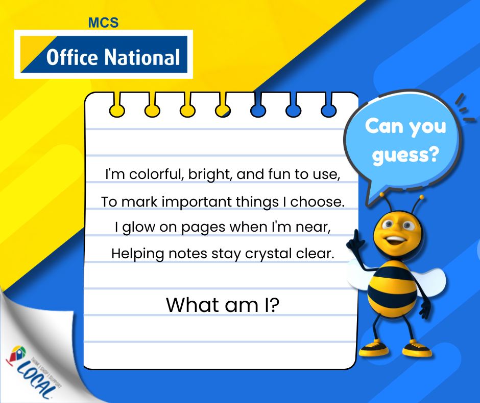 🌟🐝 Buzz’s Stationery Riddle Time! 🐝🌟... - MCS Office National | Facebook