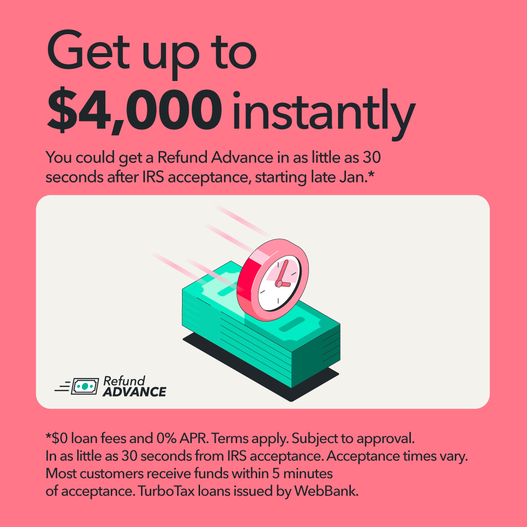 Intuit - Tap. File. Cha-ching! Get a Refund Advance in as little as 30 ...