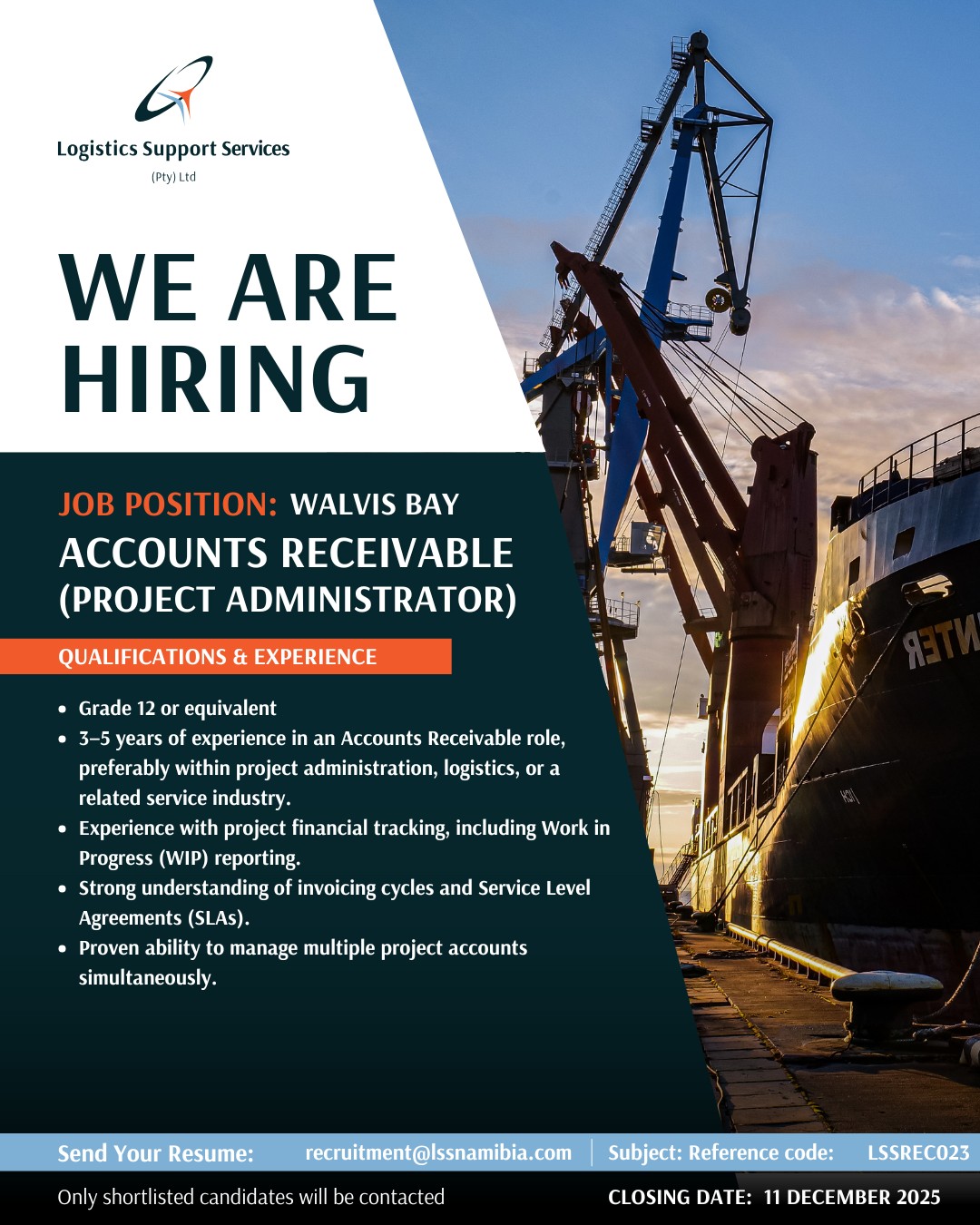 Logistics - We’re Hiring LSS is seeking an experienced Accounts ...