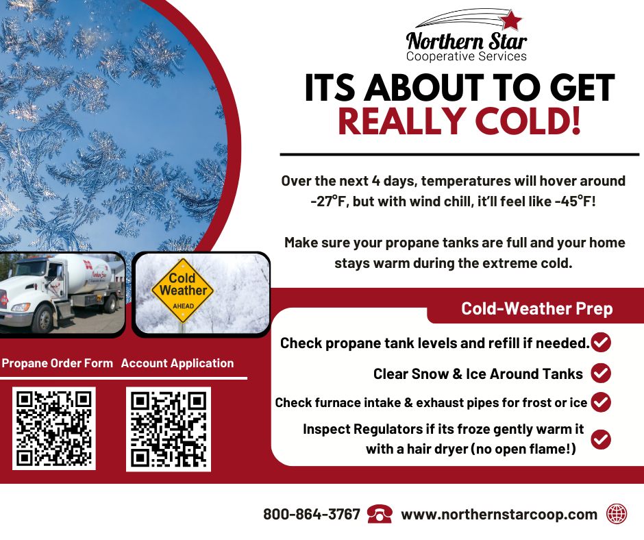 ⚠️ Extreme Cold Alert!... - Northern Star Cooperative Propane | Facebook