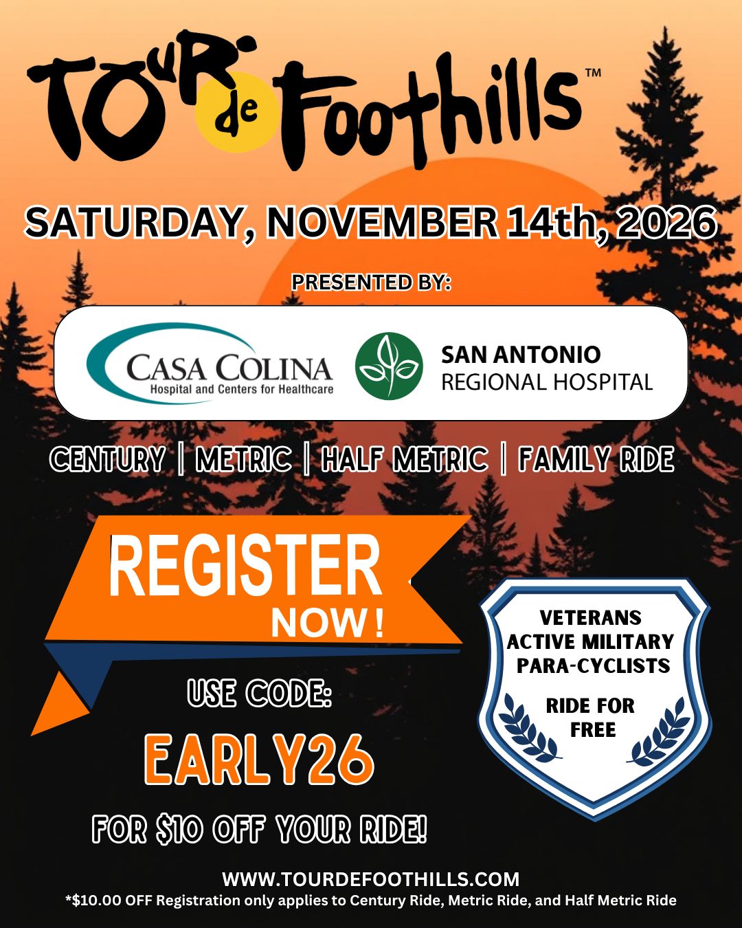 Tour - Tour de Foothills 2023 registration is OPEN! Register by the end ...