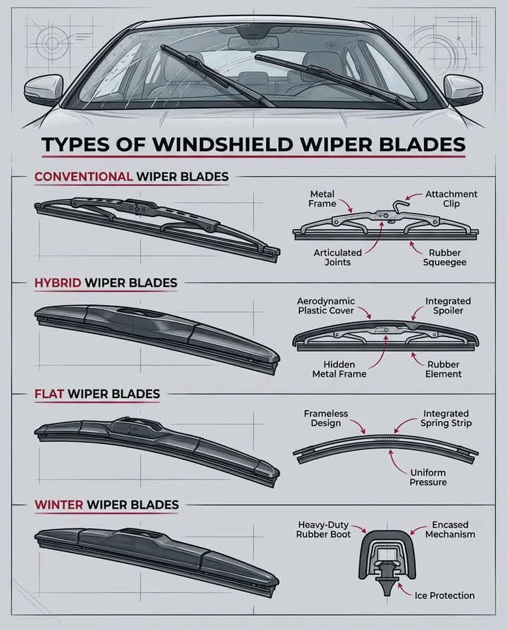22 One Piece Wiper Blade - Bracketless J-Hook Design, OEM