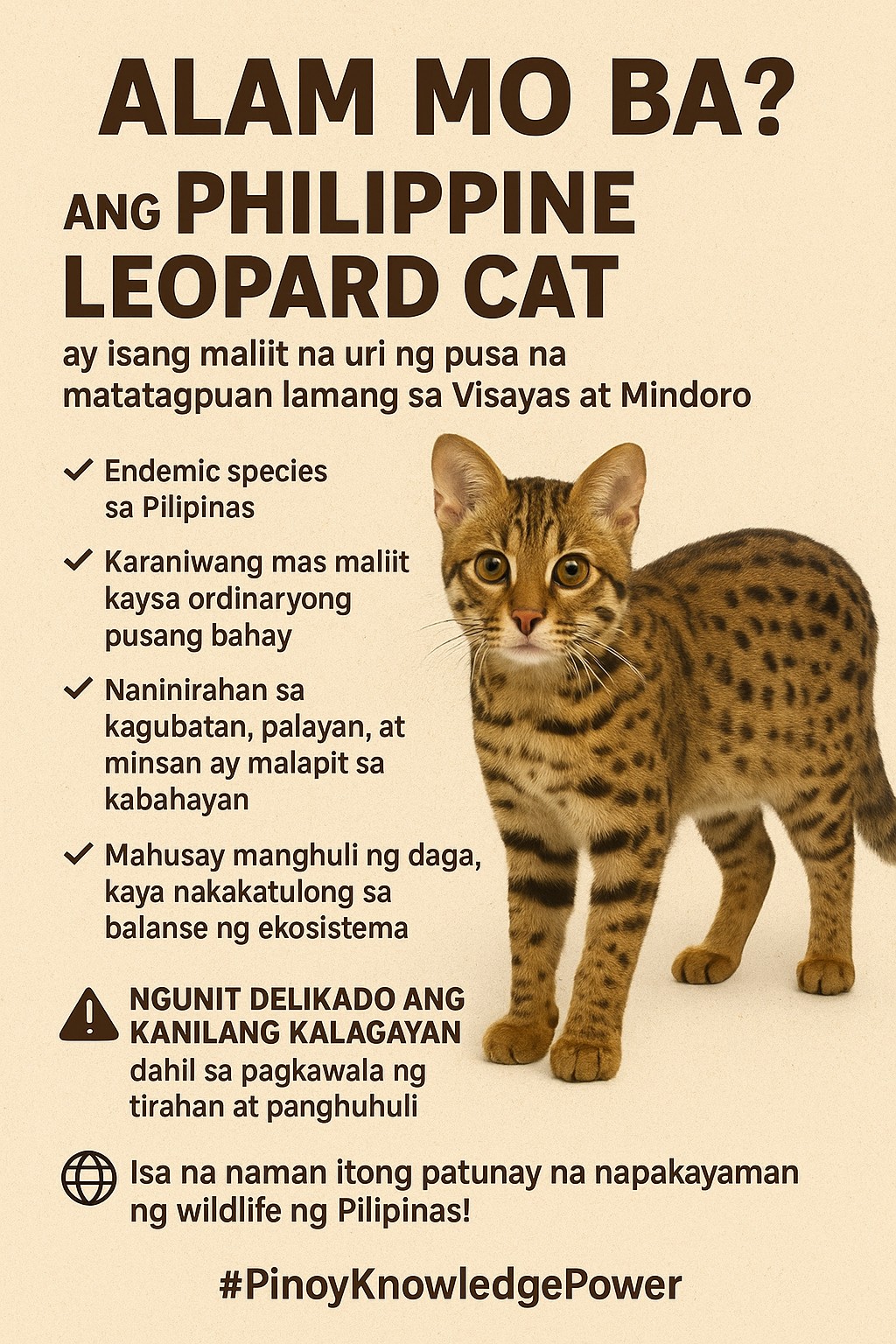 Pinoy - 📌 Alam mo ba? Ang Philippine Leopard Cat ay isang maliit na uri ...