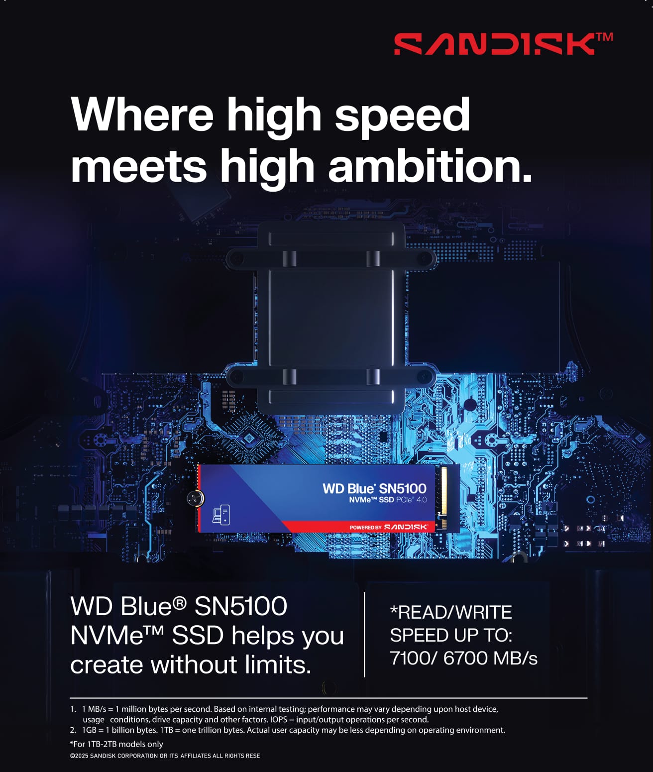 NCN - WHERE HIGH SPEED MEETS HIGH AMBITION – WD BLUE® SN5100 NVMe™ SSD ...