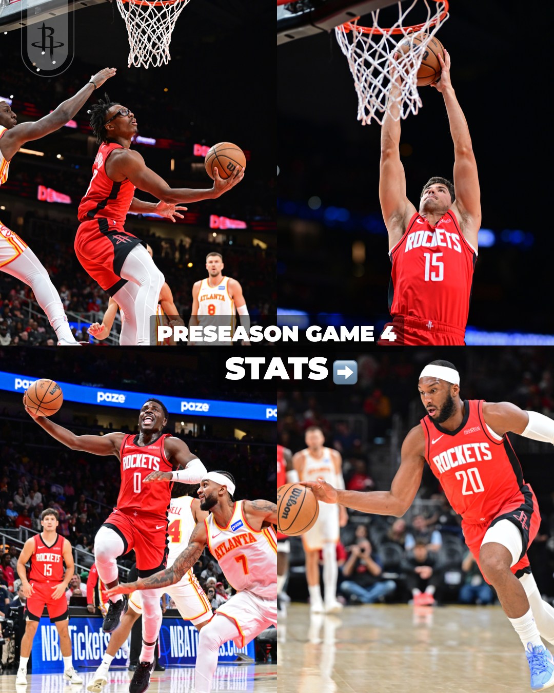 Houston Rockets - stats from tonight’s squad ⤵️ 📊 Reed:... | Facebook