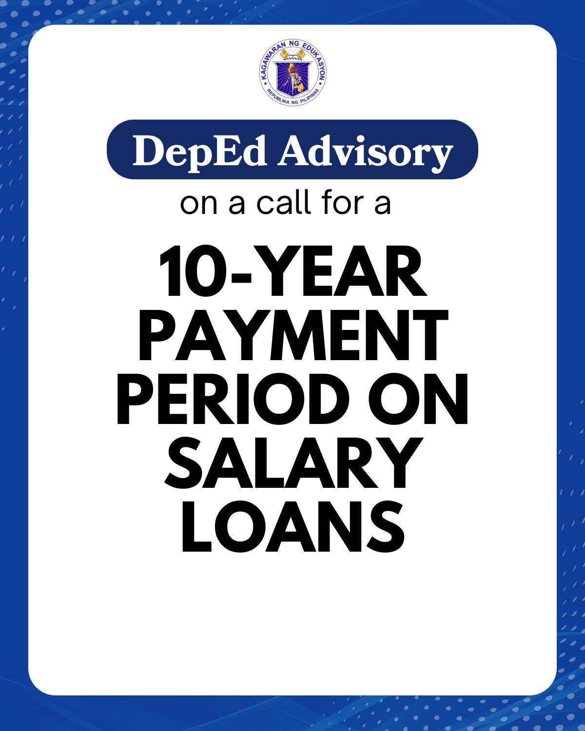 DepEd - The Department of Education (DepEd) has released an advisory ...
