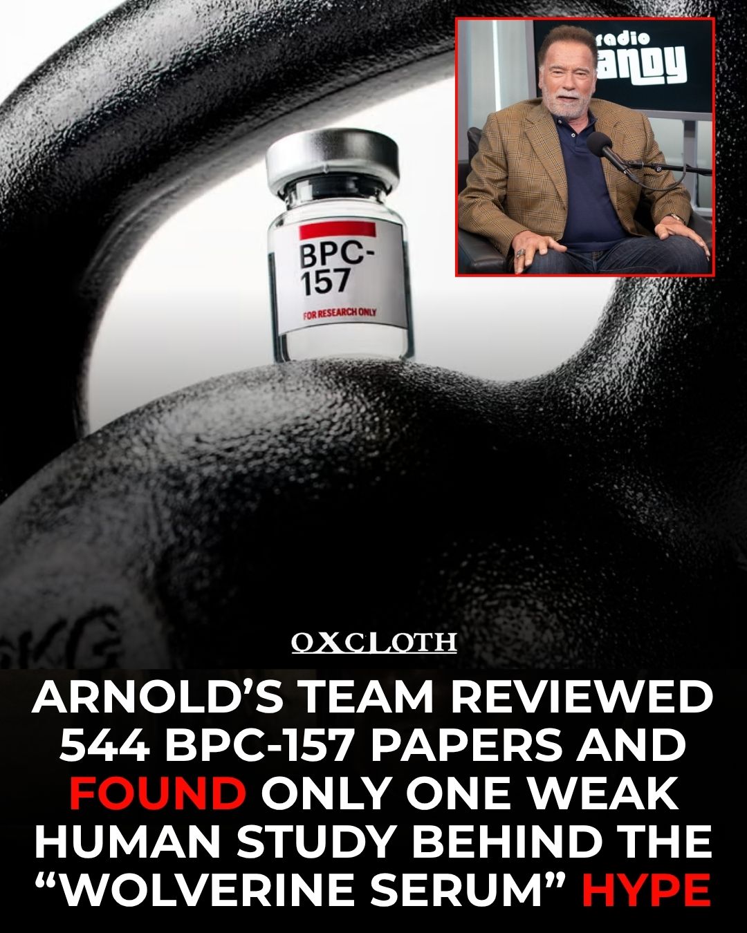 BPC-157 has become one of the most talked-about recovery substances in fitness. Arnold Schwarzenegger's team just made the hype look far less certain. The peptide is often promoted online for tendon pain