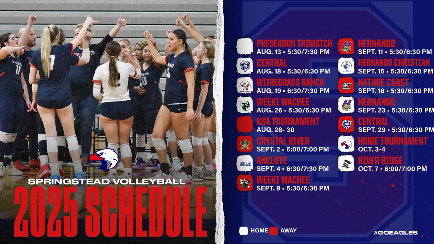 2025 Springstead Volleyball 🏐 Schedule - Springstead Athletics | Facebook