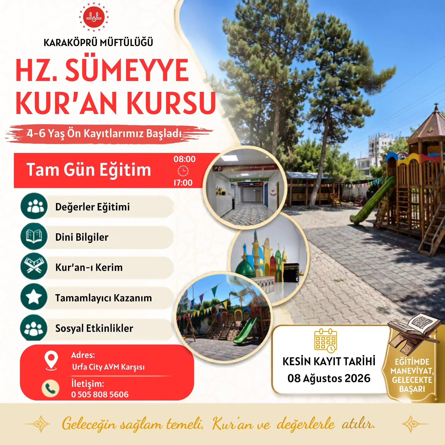 Karaköprü'de 4-6 Yaş Kur'an Kursu Ön Kayıtlarımız Başladı Hz