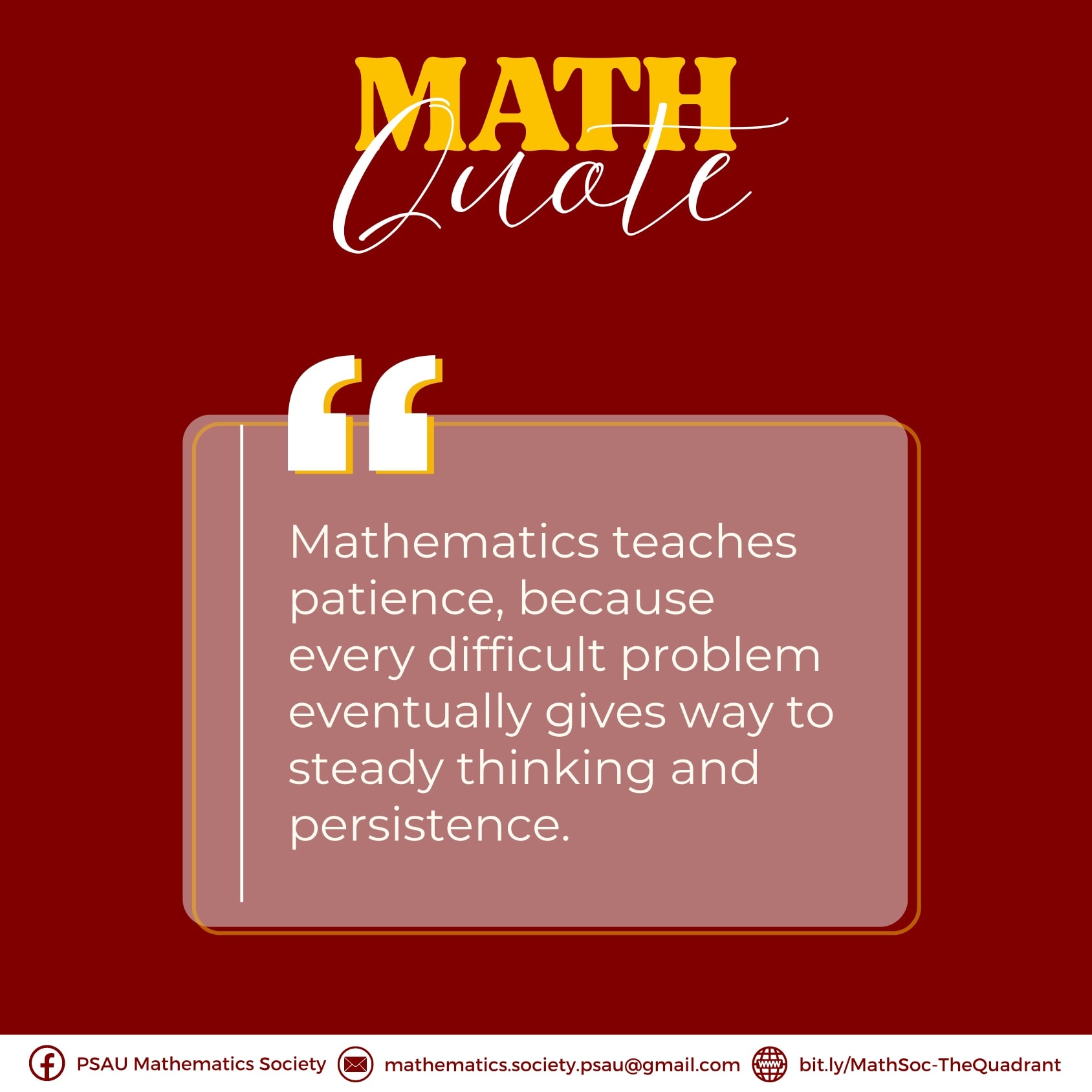 Here's a simple math concept... - PSAU Mathematics Society | Facebook