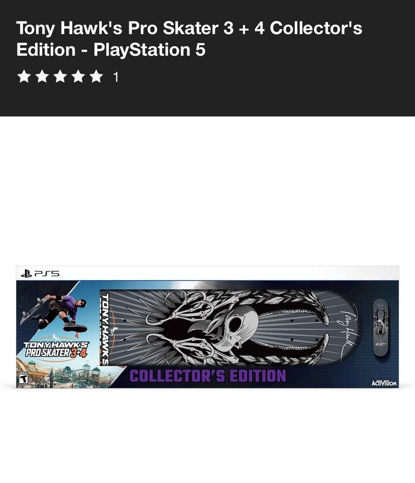 Jeu PS5 : Tony Hawk's Pro Skater 3 + 4 - Neuf Sous Blister, édition Activision