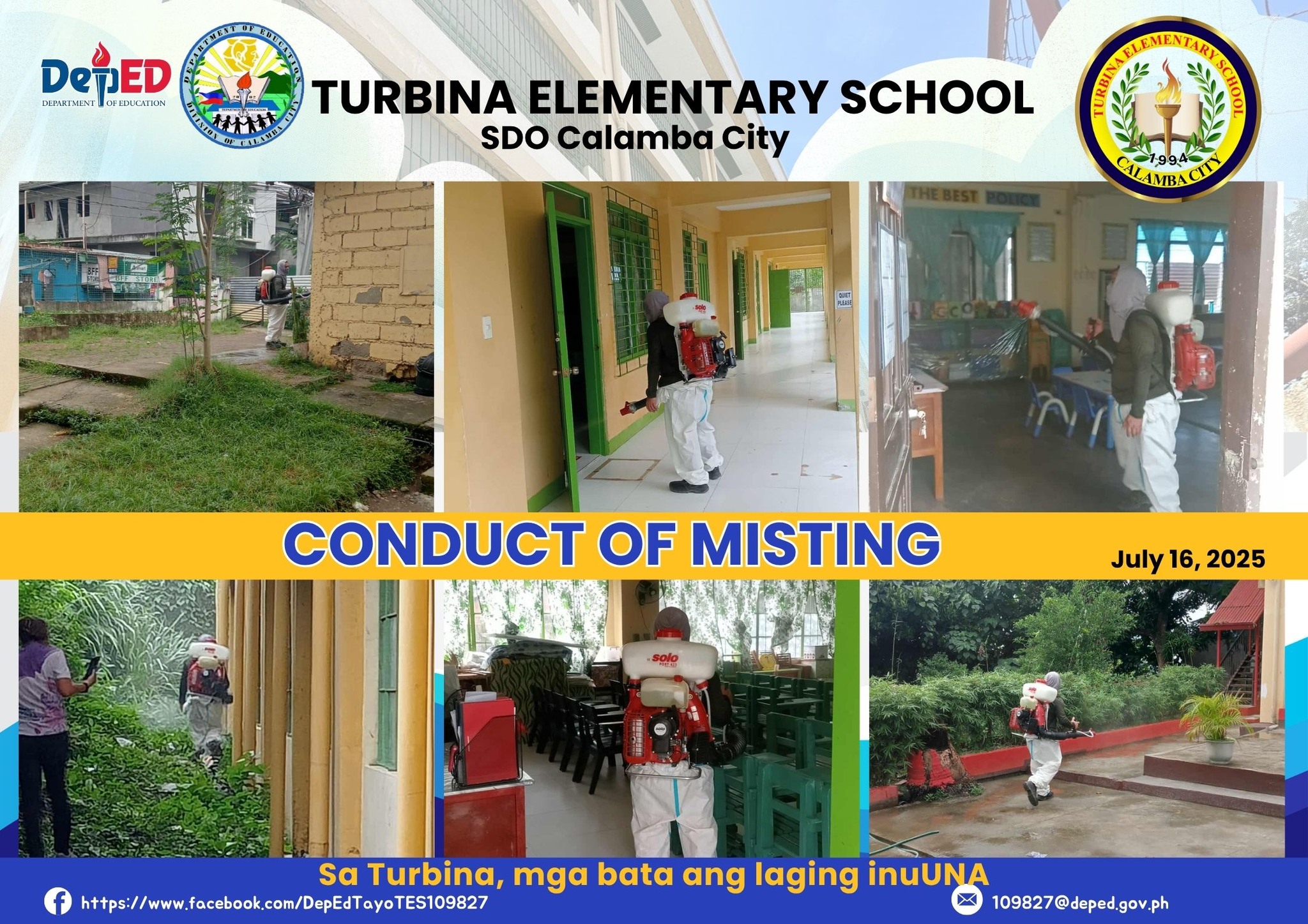 DepEd - 🦟💨 MISTING OPERATION FOR A SAFER SCHOOL ENVIRONMENT 💨🦟 Turbina ...