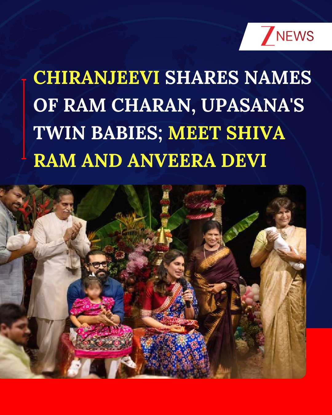 Zee - Chiranjeevi shares names of Ram Charan, Upasana's twin babies ...