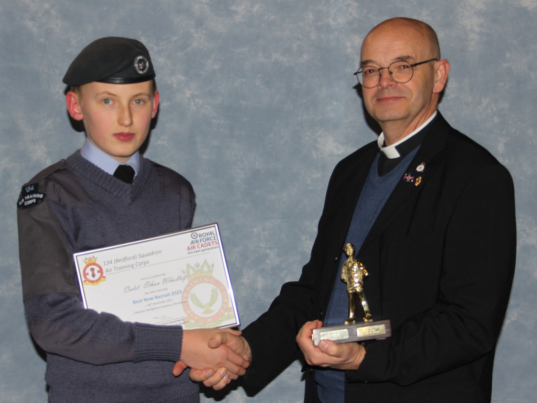 134 - Best New Cadet - Cadet Ethan Whalley presented by Father Paul ...