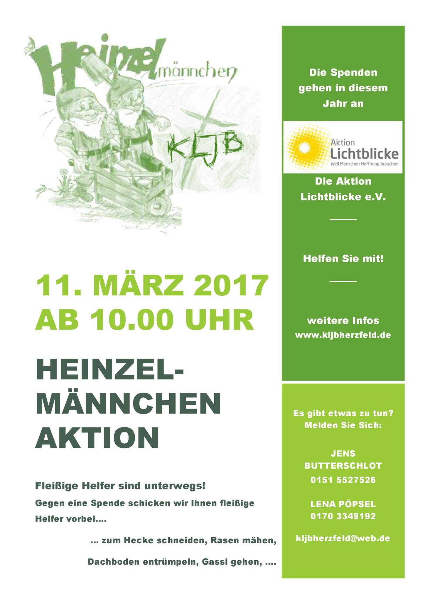 Kljb Herzfeld Unsere Heinzelmannchenaktion Geht In Die Facebook