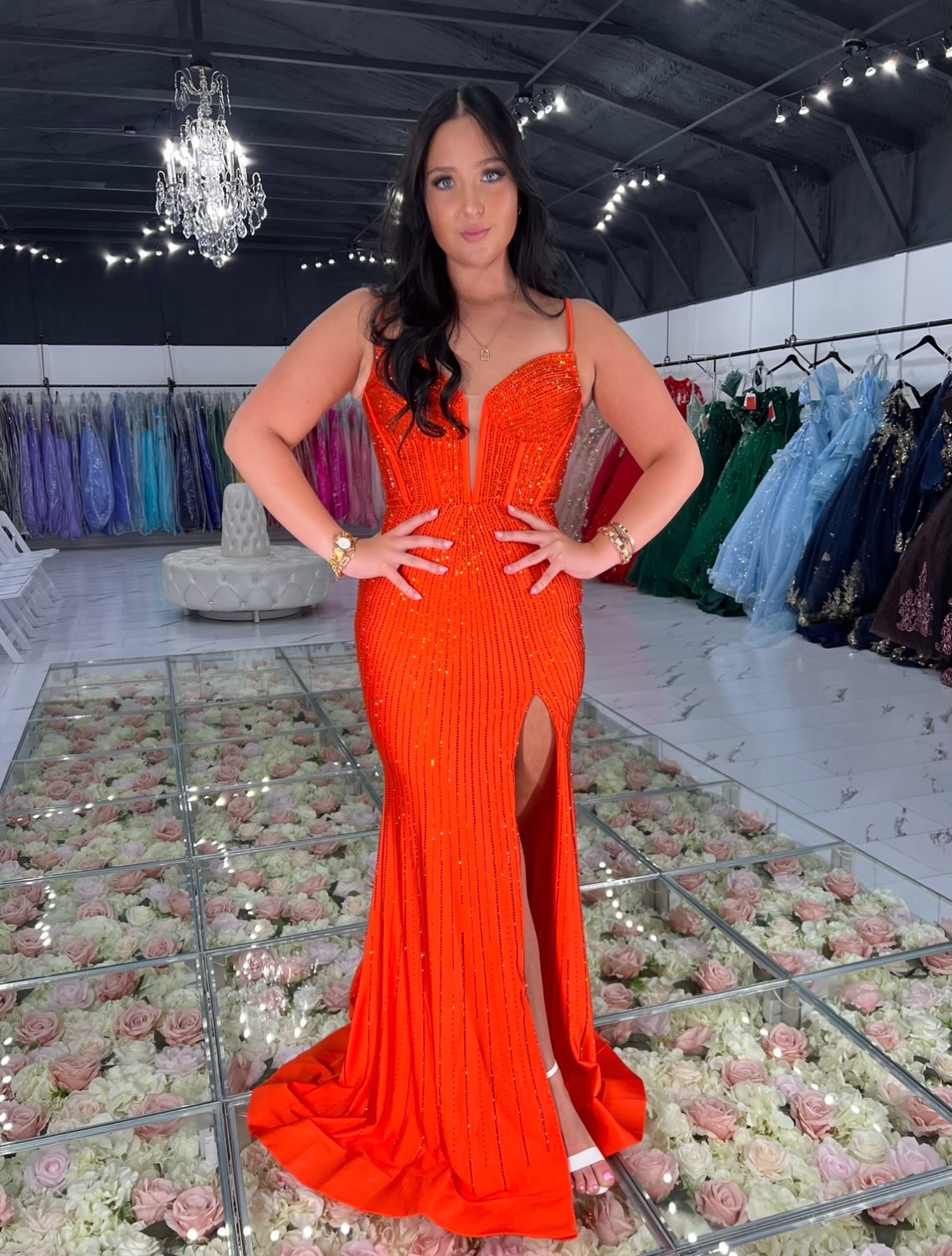 viper homecoming dresses Orange You Glad It's Season? 🍊🧡 Bring ALL the fun to your Homecoming look 🤩 Shop the newest styles now Apparel Prom & Pageant In store & online at Viperapparel.com black dress with neck scarf formal