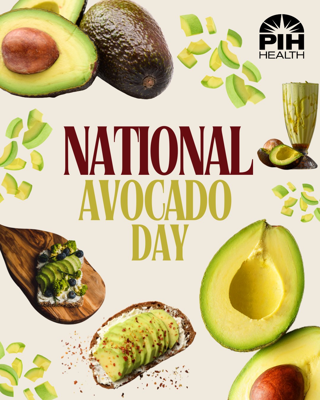 🥑 It's National Avocado Day! Let's look at the health benefits of avocados: • Nutritional value: avocados are high in vitamin C, vitamin E, B6, potassium, and other great nutrients we need