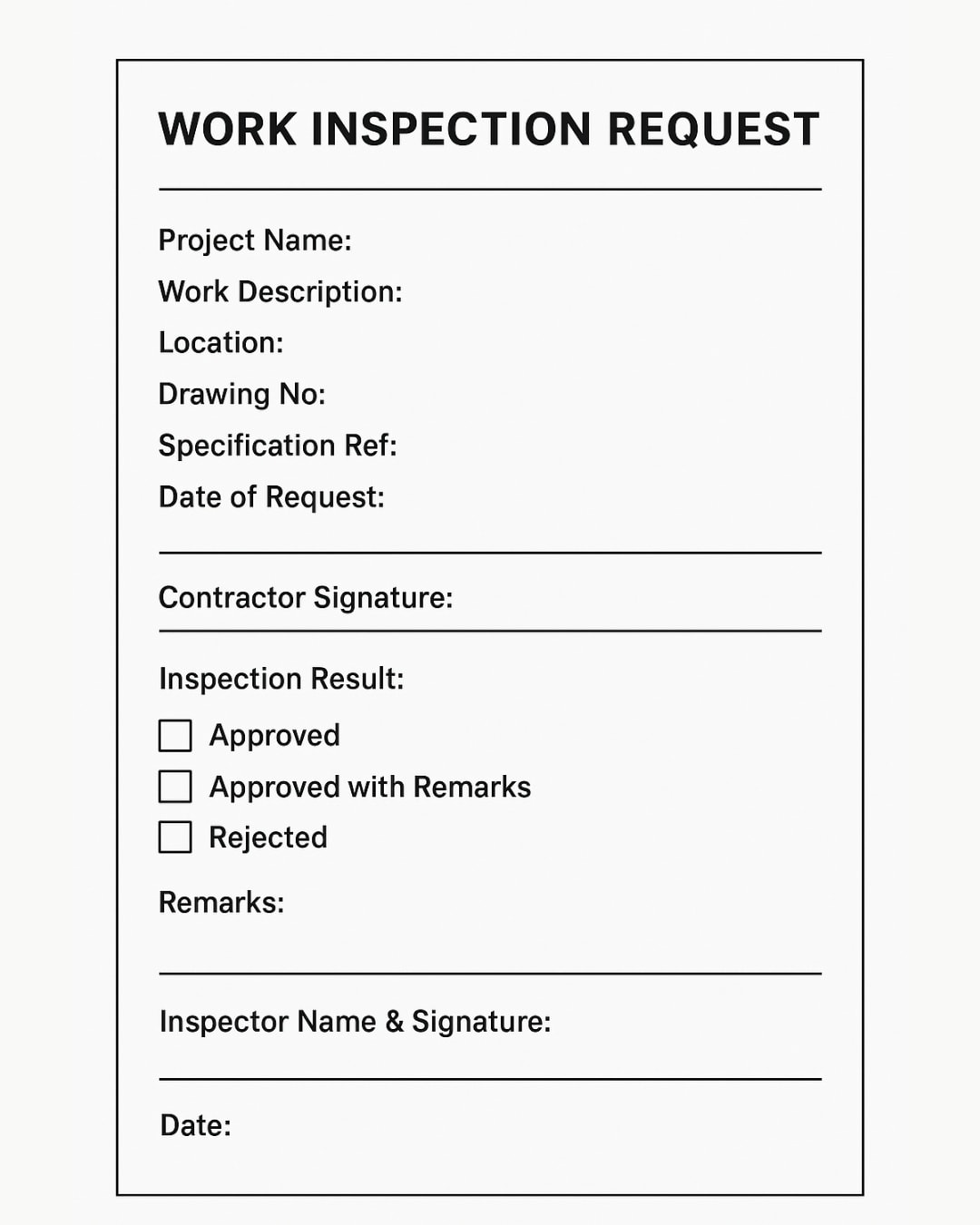 नवगृह - Work Inspection Request (WIR) – Construction Site Work ...