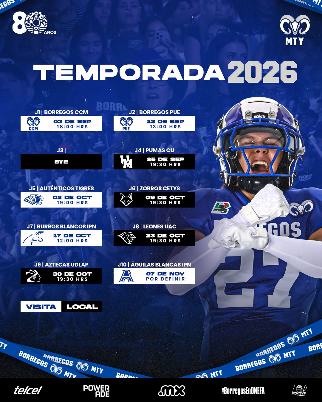 Borregos - COMEBACK SEASON STARTS NOW🔥🏈 Calendario oficial de la ...
