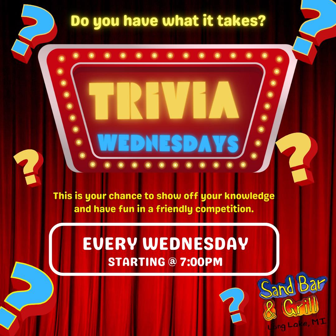 Sand - TRIVIA is back! Every Wednesday we have trivia starting at 7pm ...