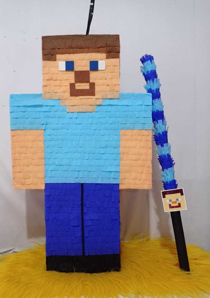 Piñatas Odara - 🔵Piñata: Steve Minecraft 🎉🙂 🔵Hecho con...