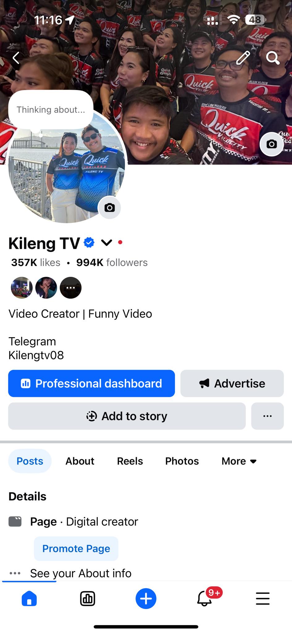 Kileng TV - Wow naka Blue badge tsaka malapit na mag 1M... | Facebook