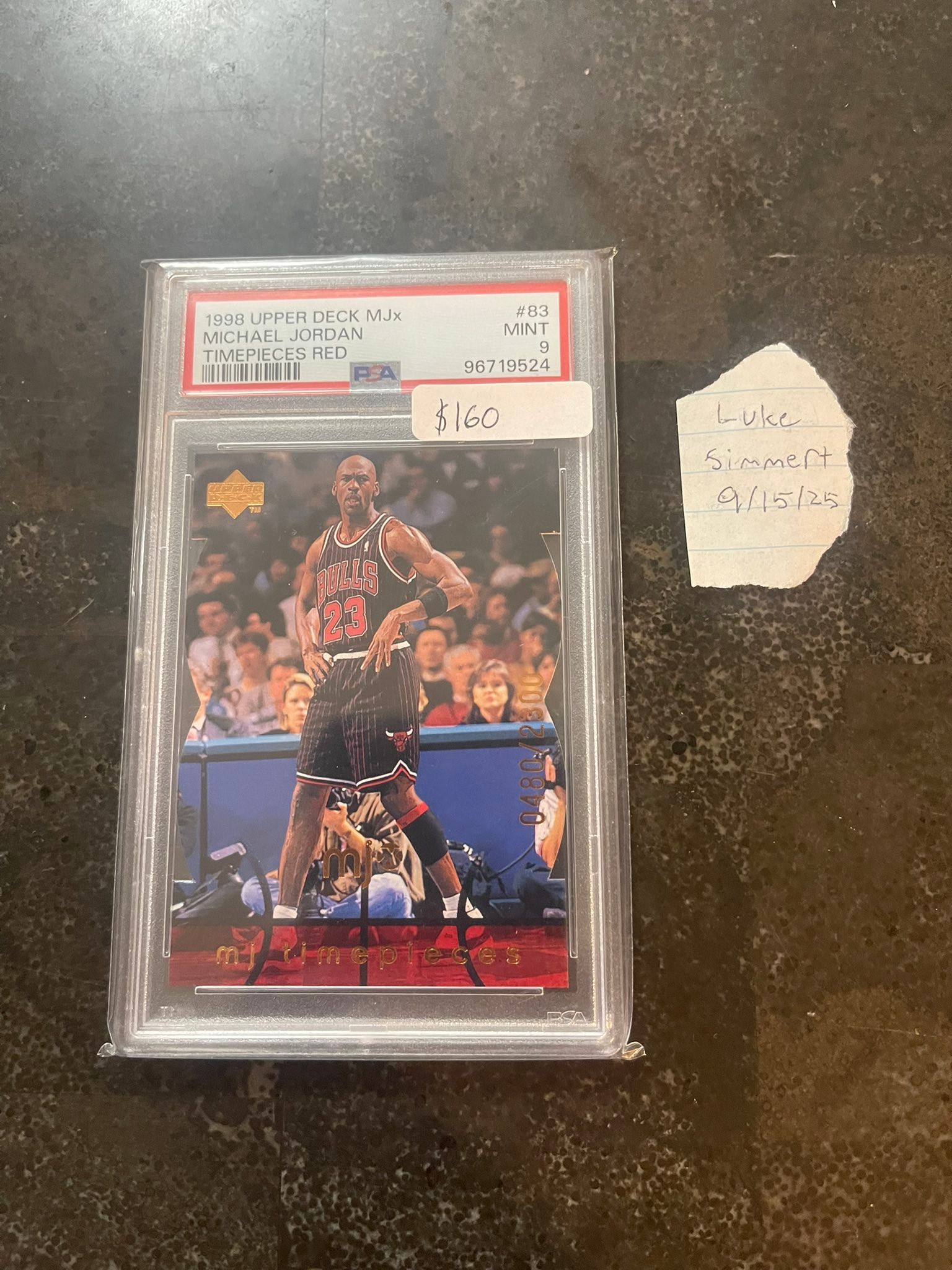 1998 Upper Deck MJx Michael Jordan Timepieces Red /2300 Psa 9 