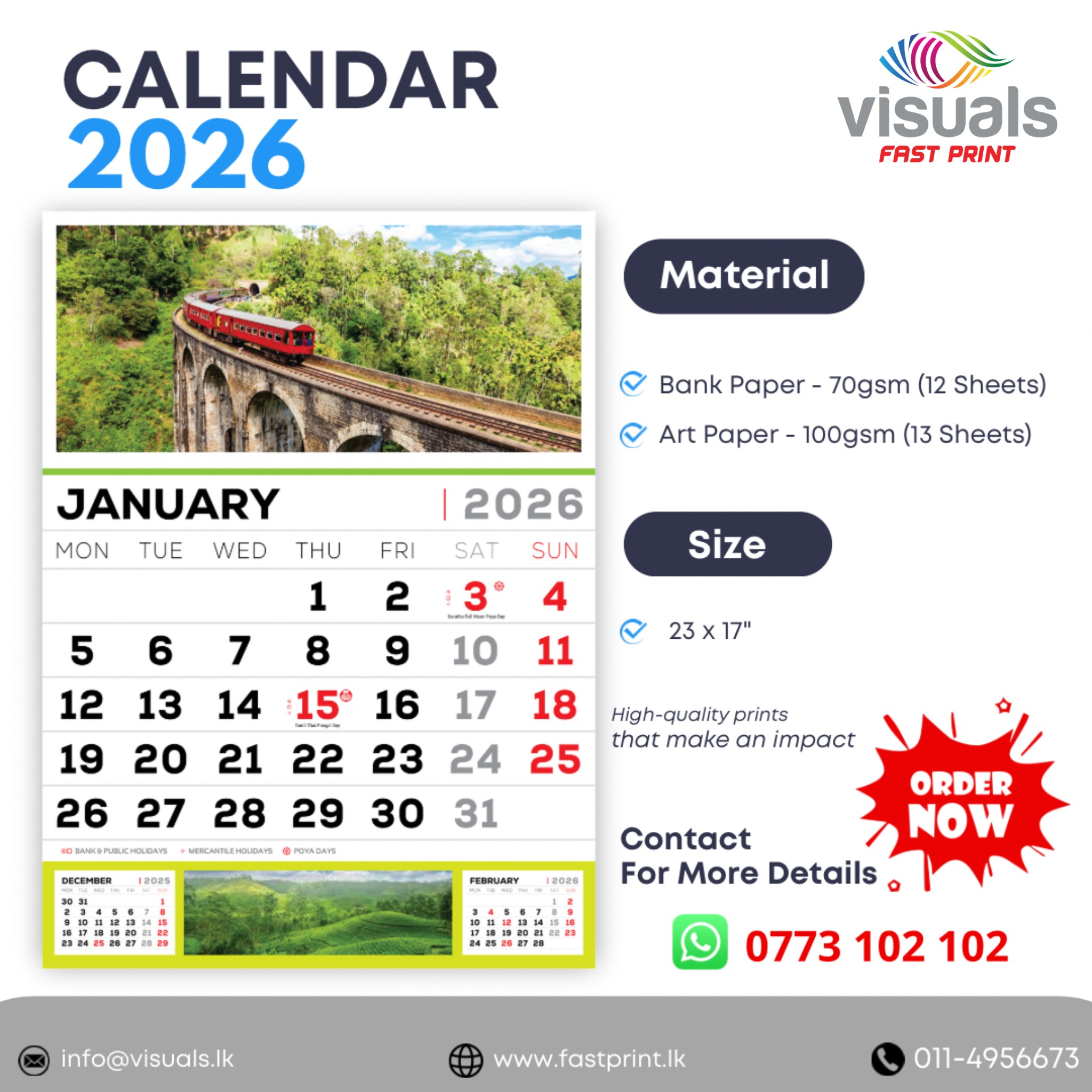 📅 ඔයාගේ බිස්නස් එකට 2026... - Visuals Fast Print -Pvt Ltd | Facebook