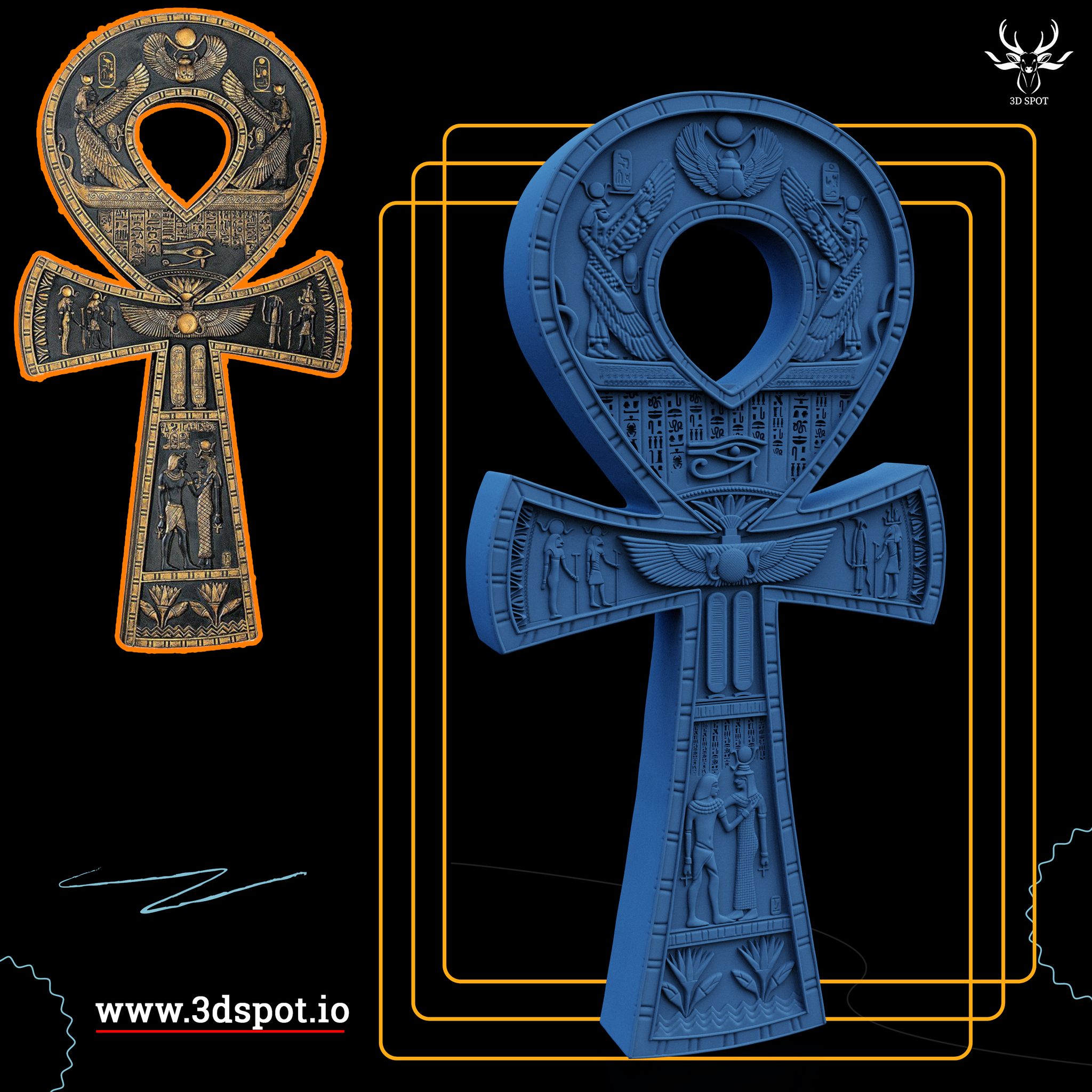 3D - Ancient vibes, modern tech. The Ankh, reimagined as a killer STL ...