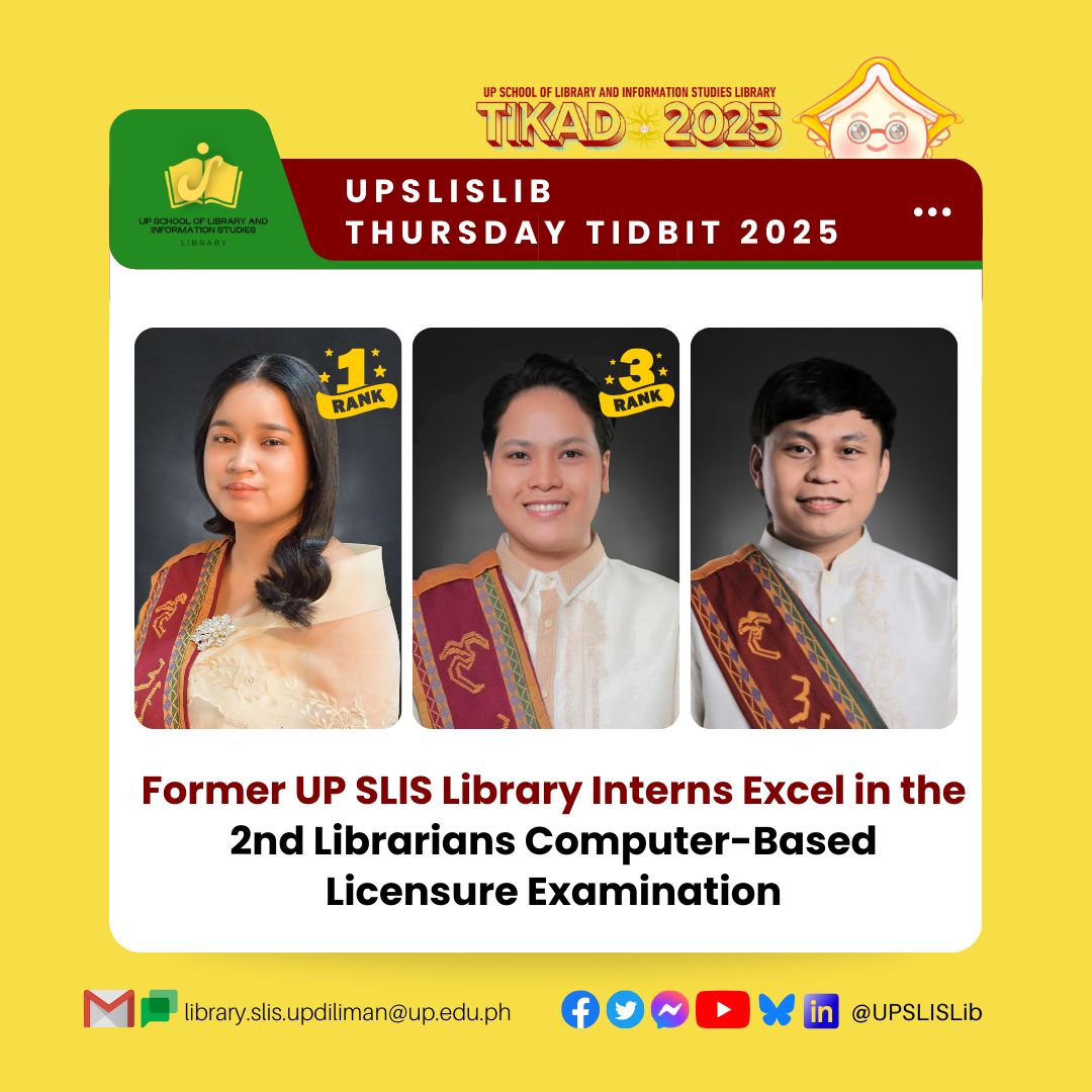 U.P. - The #UPSLISLib is proud to share that our former Library Interns ...