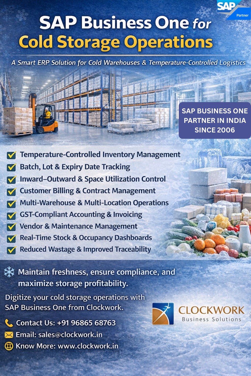 Clockwork - 🧊 SAP Business One for Cold Storage Operations A Smart ERP ...