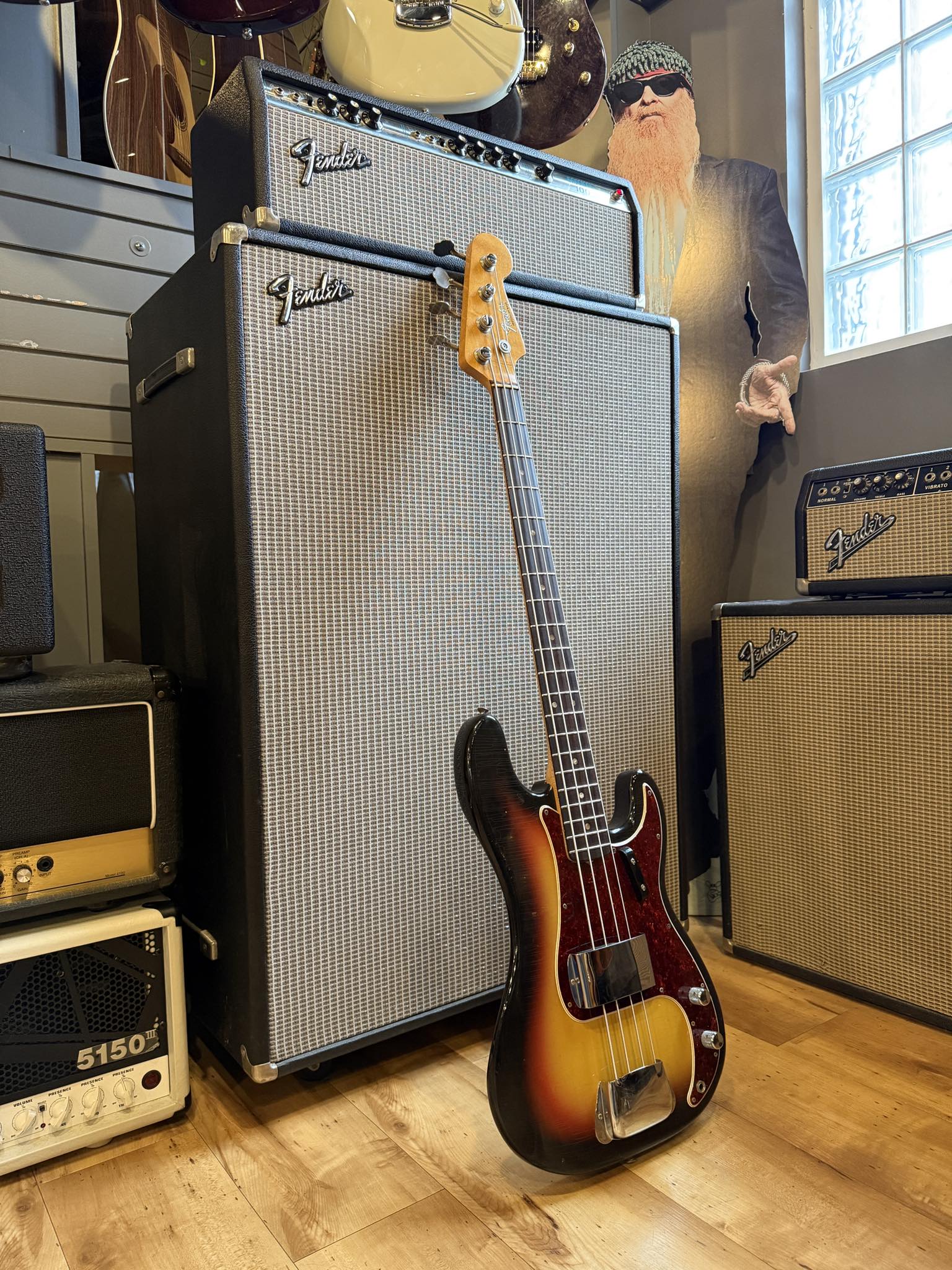 A 1981 Fender Precision in Aztec gold metallic finish, a custom