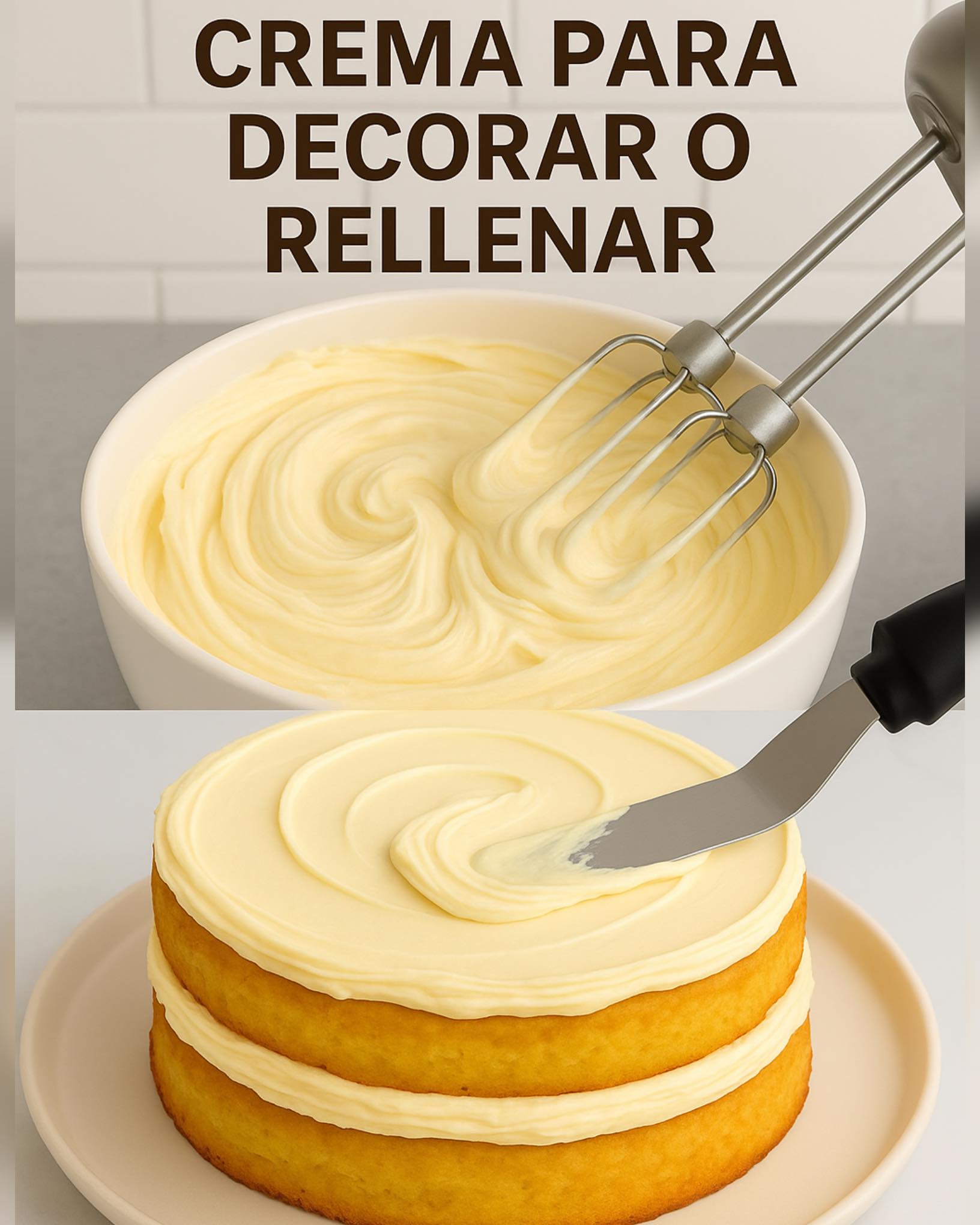 Decorando - CREMA PARA DECORAR O RELLENAR PASTELES Relleno Trufado