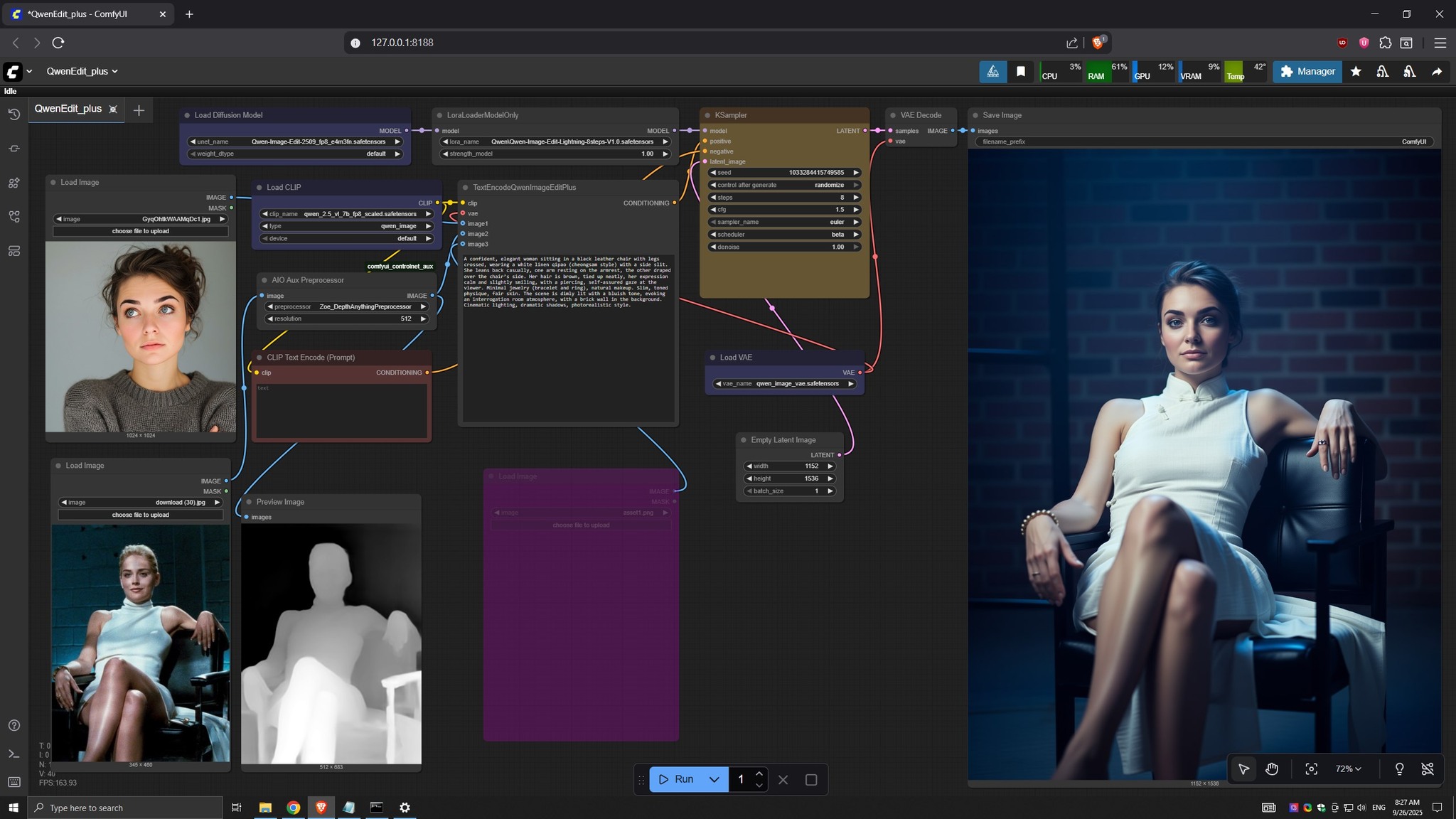ComfyUI | Qwen Edit 2509 + ControlNet - download workflow | Facebook