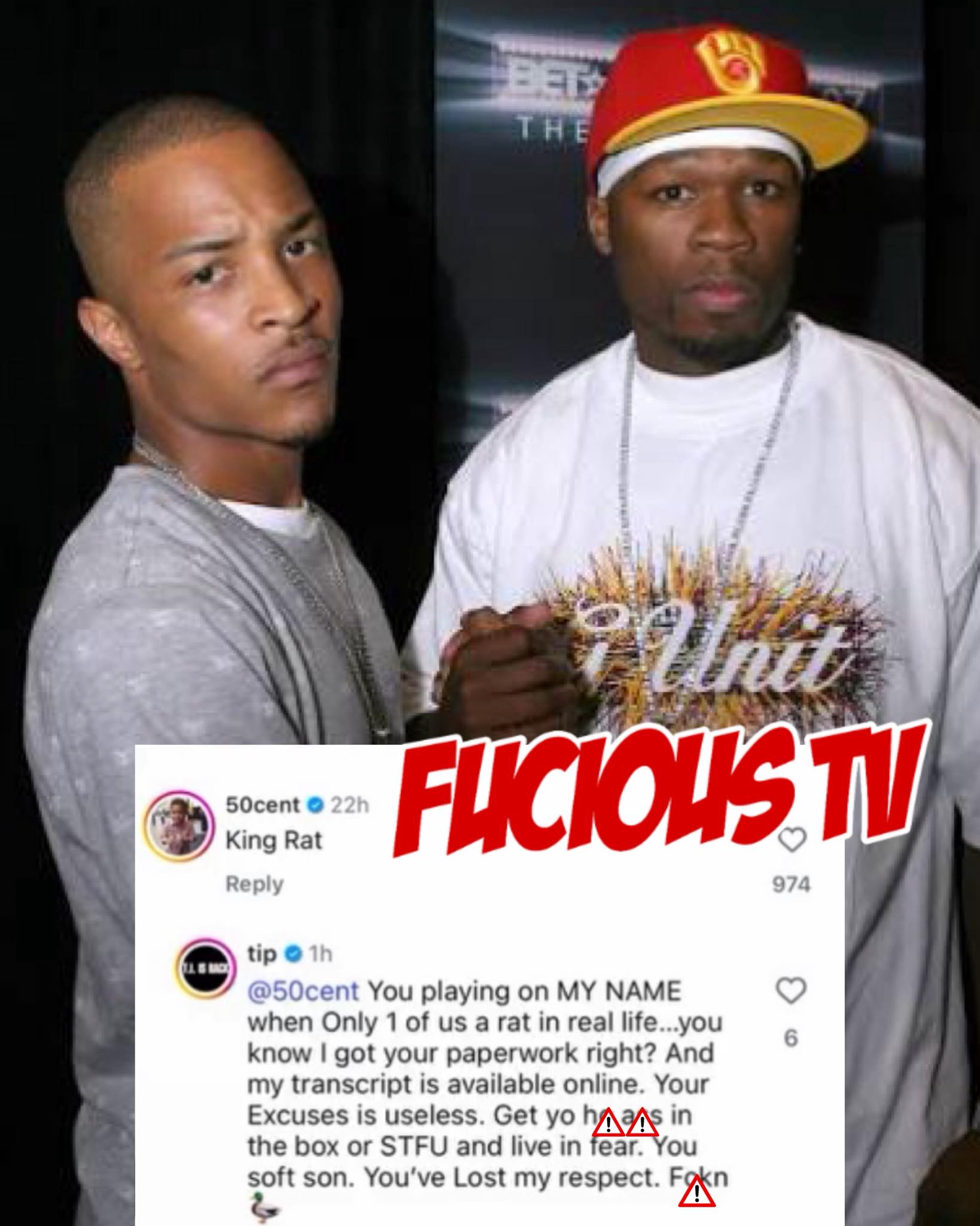 TI responds to a comment #50Cent left under an old video of him 