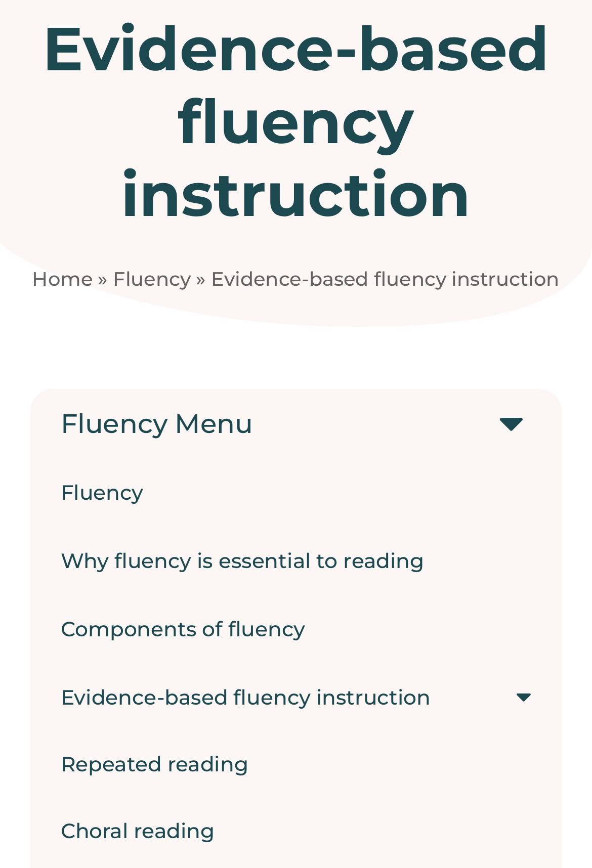 Five - Check out our pages on evidence based fluency instruction. The ...