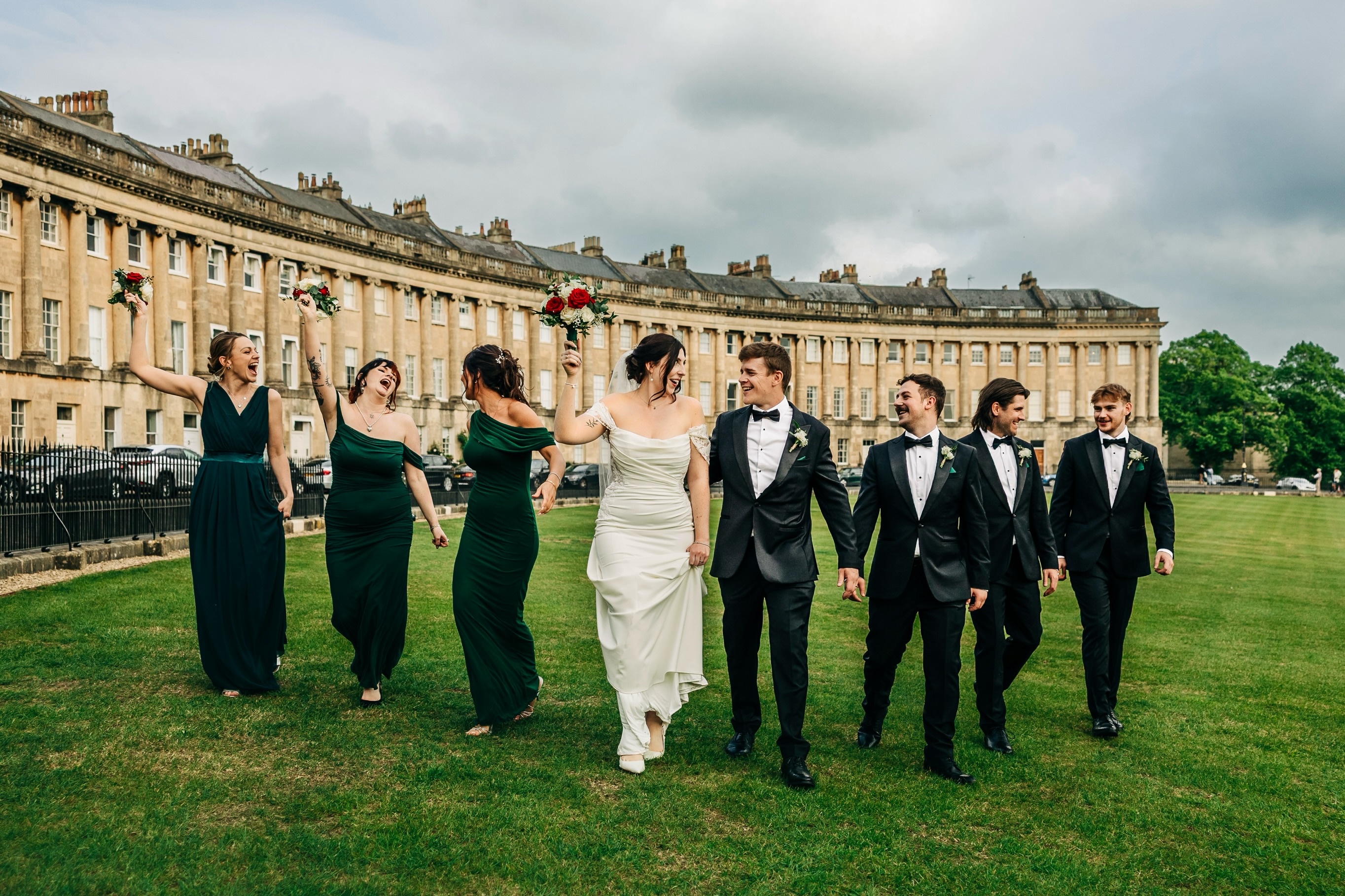 izzy green red dress Timeless Wedding At Royal Crescent Hotel Bath img_white
