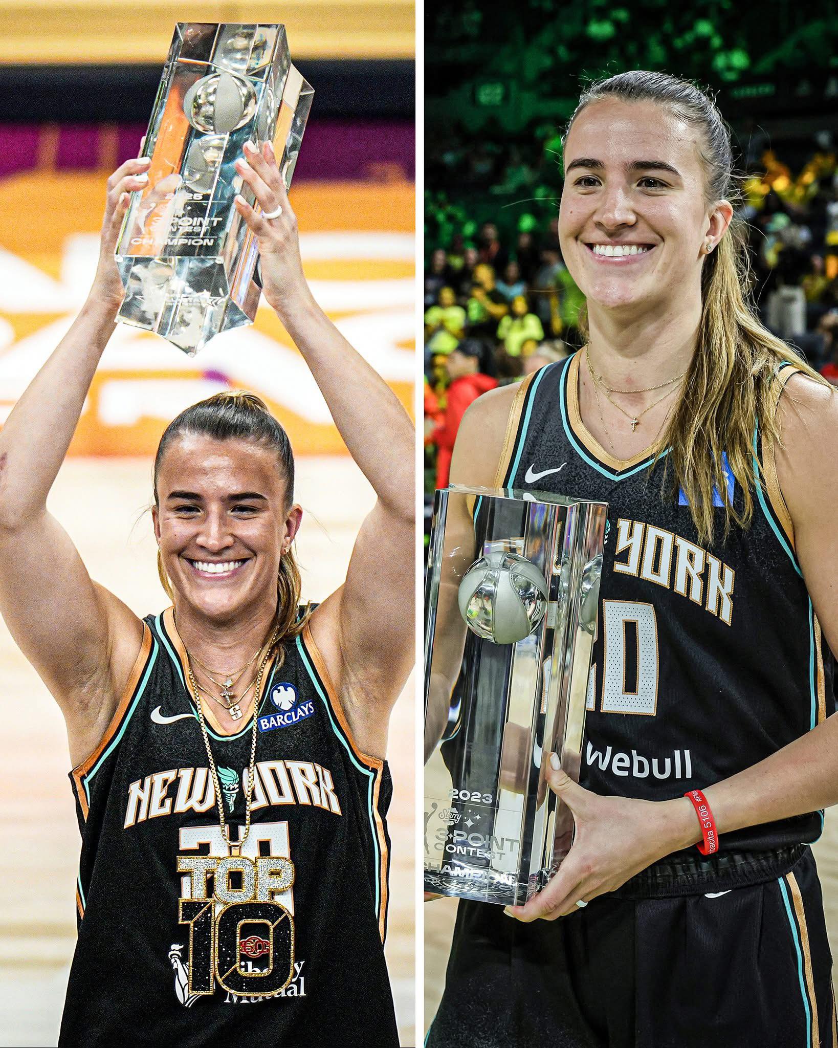 メ*ズ様 sabrina NBA スリーポイントコンテスト優勝 A champion once again! 🏆 Sabrina Ionescu secures her second