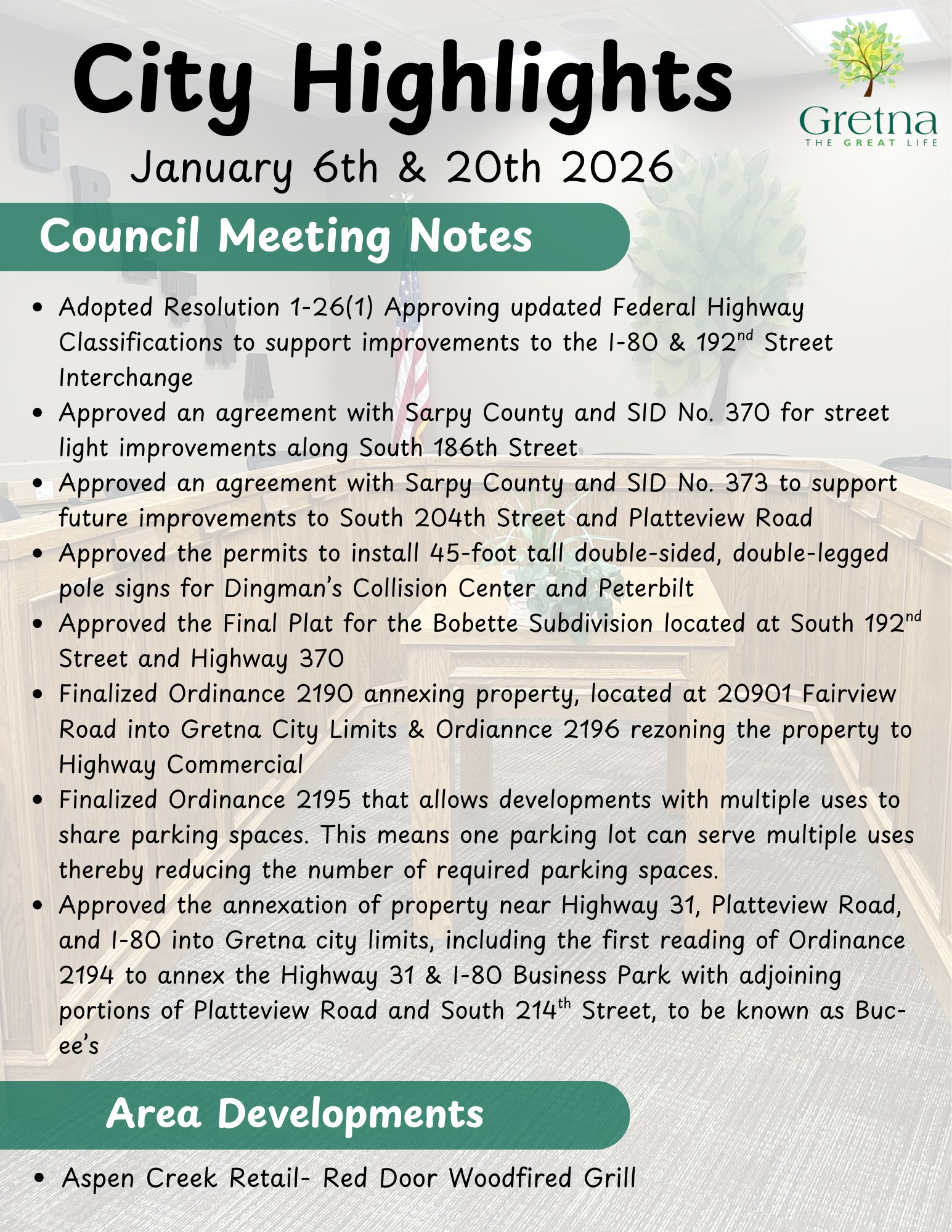 City - Here are the City Highlights from the January 6th and January ...