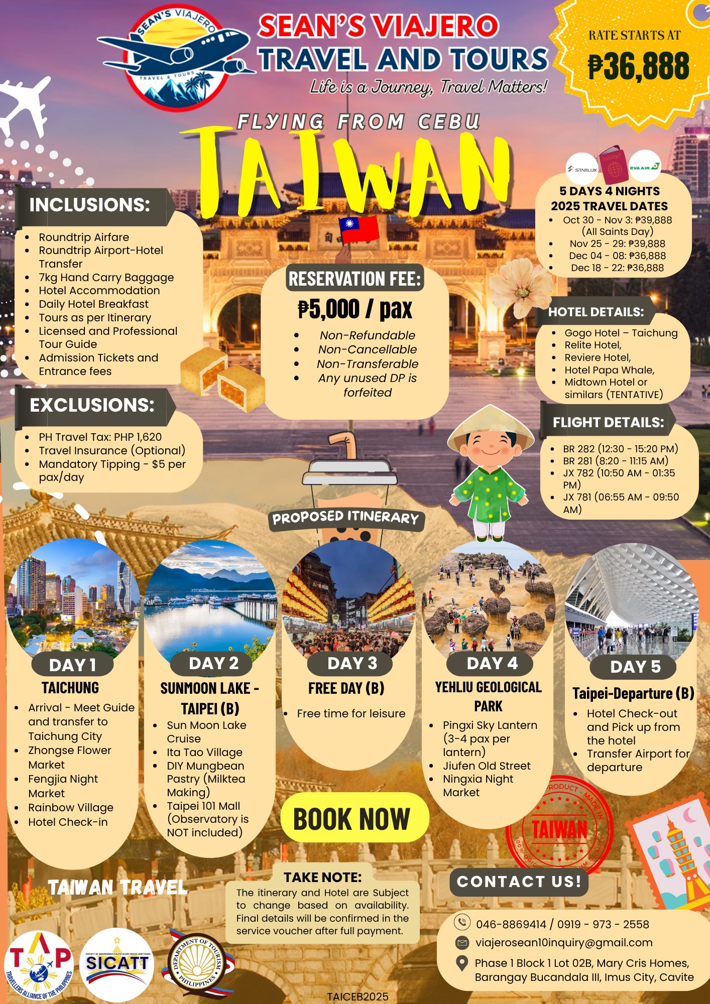 TAIWAN GETAWAY FROM... - Sean's Viajero Travel and Tours | Facebook