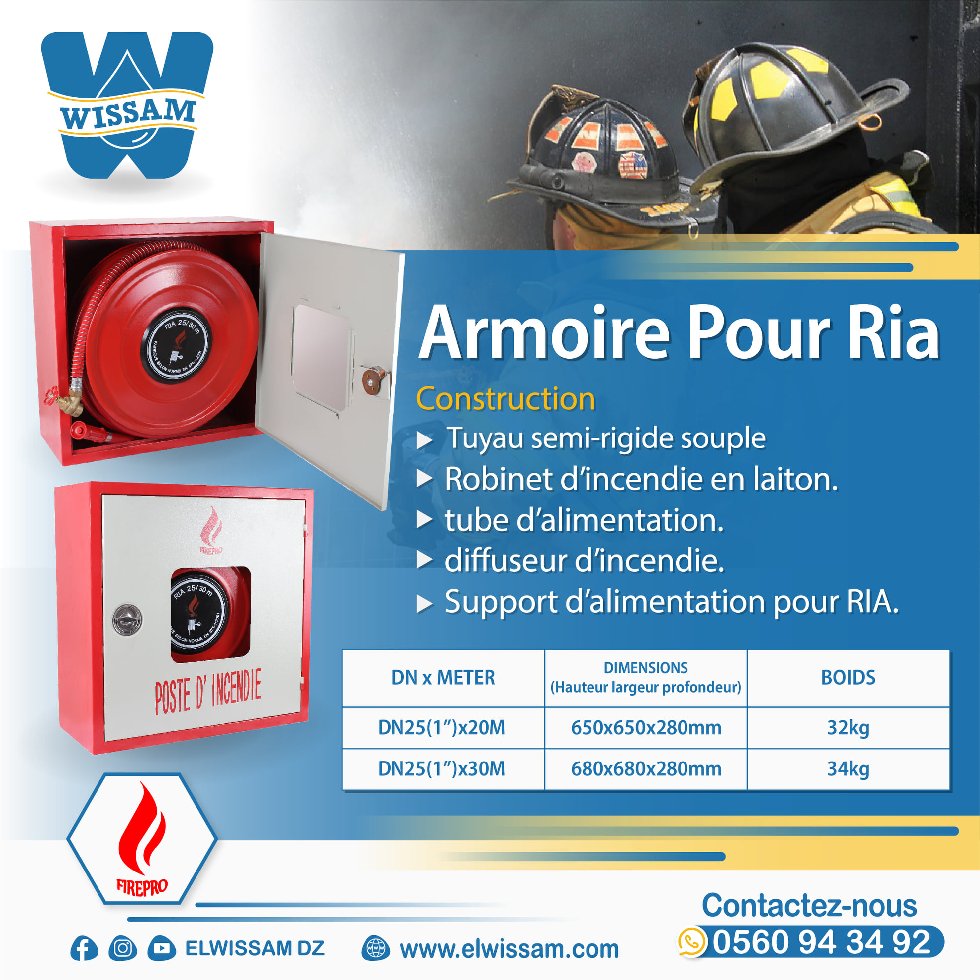 ELWISSAM - Armoire Pour Robinet d’incendie armé, compatible avec les ...