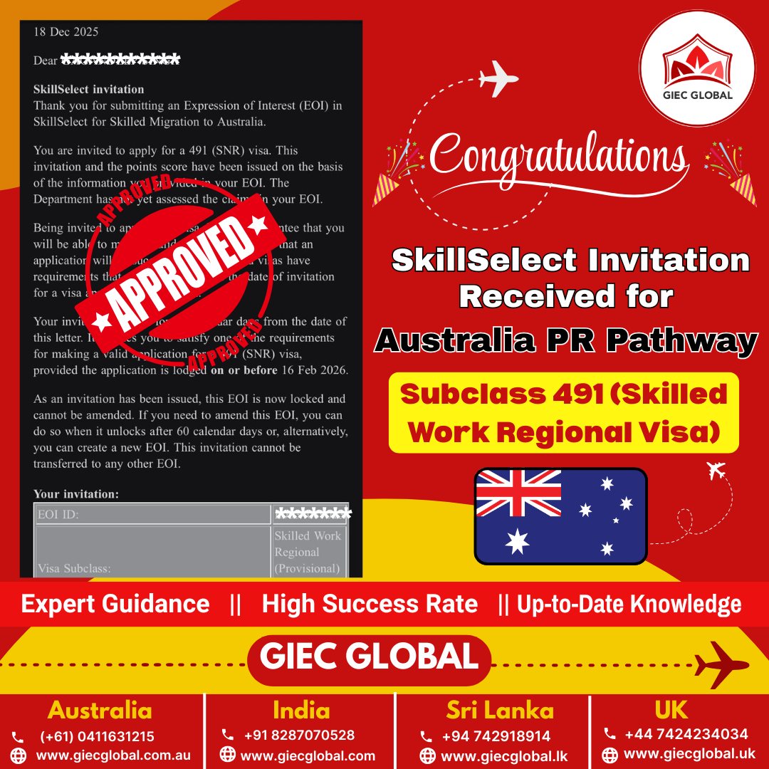 Giecglobal - 🎉 Congratulations on Your SkillSelect Invitation! 🇦🇺 ...