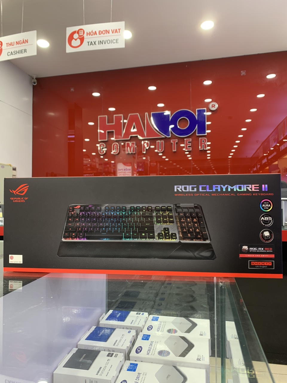 HACOM - 🔥🔥 Bàn phím cơ không dây Asus ROG Claymore II (RGB RX optical ...